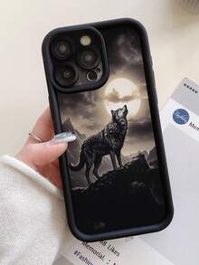 1 件月光下的狼图案手机壳，带有精确的切口以保护相机，厚实防摔，兼容 11 Pro Max/12 Pro Max/13 Pro Max/14 Pro Max/15 Pro Max/16 Plus/16 Pro Max、16E、Galaxy A55/A15/S24 Ultra/S25 Ultra、Redmi、OPPO/Realme、VIVO、Infinix、Honor、MOTO、OnePlus 防水防震防刮 - 黑色 - 查看 7