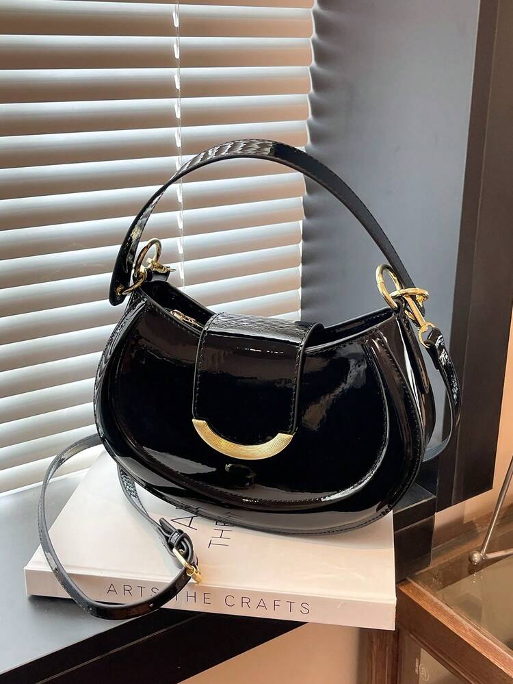 Niche Design Handbag, New Popular Crossbody Shoulder Underarm Bag For Women - Black - View 6