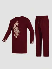 Novo Conjunto Dashiki Masculino, Bordado Dourado, Punhos Elegantes, Design Gracioso, Bainha com Fenda Lateral, Calça com Cintura Elástica, Camisa Preta e Calça Longa Masculina, Conjunto de 2 Peças, Novo Estilo para Todas as Estações, Streetwear, Festa, Encontro, Eventos Culturais