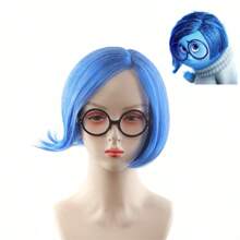 1pc  Brain Agent Wig Head Cover Animation Role-Playing Wig Flower Hairpin Party Costume Wig Halloween Wear Woven Wig Braid Cartoon Character Wig Comic Wig Thanksgiving Birthday Gift Christmas