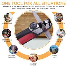 Best 2026 Mother's Day Gift, 1 Knife Sharpener, 4 Adjustable Sharpening Angle, Coarse & Fine Knife Sharpener With Adjustable Angle Guide, Pocket Knife Sharpener, Handheld Knife Sharpener For Kitchen Knives, Scissors (BLACK)-Revitalize Your Knives, Effortlessly Tackle Any Kitchen Challenge! Achieve Professional Sharpness At Home. Enhance Your Cooking Experience With Precision And Ease - 酒紅色 - 查看 8