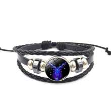 Zodiac Signs Spirit Bracelet Zodiac Bracelet For Women Men Adjustable 12 Constellation Bracelet Multilayer Zodiac Black Leather Bracelets Zodiac Sign Wrap Bracelet For Women Men Birthday Jewelry