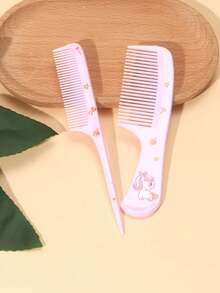 8pcs Cartoon Hair Brush Set, Suitable For All Hair Types, Dual-Use Wet & Dry, ABS Plastic Handle, Great Gift - Multicolor - View 10