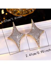 1 Stück elegante mit Sternen eingelegte Ohrringe aus kubischem Zirkonia, modische Accessoires für Frauen für Hochzeiten, Verlobungsfeiern, Veranstaltungen, Geschenk für sie