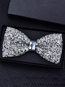 1pc Men's Rhinestone Bow Tie - Pre-Tied Sequin Bow Tie, Adjustable Length, Jeweled Bowtie, Fashion Versatile, Suitable For Party Occasions - Multicolor - View 6