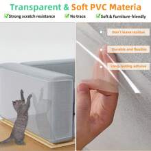 1 Rotolo di pellicola protettiva anti-graffio per gatti/cani, protezione anti-graffio per divani, mobili, pareti, porte, pellicola protettiva trasparente autoadesiva, facile da applicare, adatta per decorazioni di Ognissanti e Natale