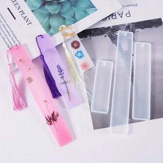 L/M/S Size Rectangle Silicone Bookmark Molds - Easy DIY Craft Molds For Bookmark Making, Art, And Graduation Gifts - Flexible, And Non-Stick Rectangle Silicone Mold For Creative Bookmark Designs