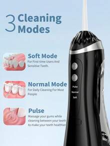 1 件装口腔冲洗器便携式牙科水牙线无绳 USB 充电式水流牙线牙签 4 个喷嘴 3 种模式 - 白色用于清洁牙齿适合旅行和家庭 - 彩色 - 查看 6