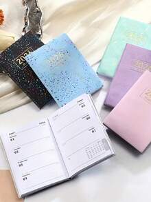1 pezzo Agenda settimanale in formato A7 inglese 2026, con copertina olografica laser, iridescente e stellata, diario da viaggio e blocco note per ufficio, forniture scolastiche, Back to School - Visualizzare 4
