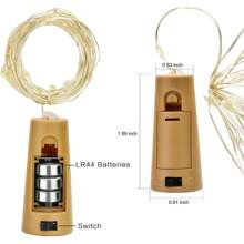 20 piezas, 2 metros, 20 luces LED de hadas con corcho suave, luces de cadena impermeables para frascos de albañil, manualidades, decoración de bodas, fiestas, regalos de cumpleaños, playa, regreso a la escuela, útiles escolares, decoración de habitaciones