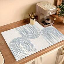 1pc Simple Printed Washing And Drying Mat, Super Absorbent, Table Decoration, Sink Absorbent Quick-Drying Table Mat, Washable, Foldable And Quick-Drying Mildew-Proof.