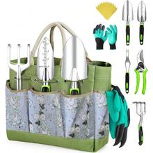 Premium Heavy Duty Gardening Tools Set - 22-Piece Ergonomic Garden Tool Kit - Ideal Gifts For Women, Mom, Men - Floral - View 1