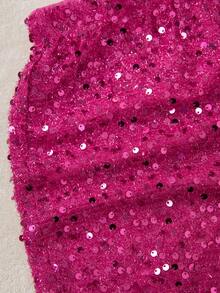 Tween Girls Fashionable Casual Sequin Embellished Shorts, Summer - Hot Pink - View 5