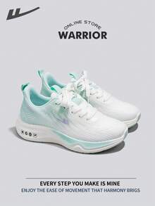 WARRIOR 战士时尚复古运动鞋女款春夏轻便舒适透气跑步鞋简约风格休闲时尚运动鞋全年适用耐磨全天穿着训练运动鞋软底 - 白/綠 - 查看 1