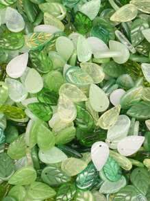 50Pcs A Bag 11x18mm New Green Color Leaf Crystal Glass Beads For DIY Jewelry Leaf Charms Necklace Earring Making