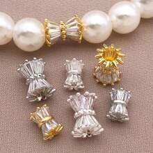 2 pièces 8/11mm Perle de transport de fleur de Fengyang de taille de Xiaoman élégante et de luxe, en cuivre plaqué or 18 carats, finition argentée épaisse et platine pour la fabrication de bijoux (bracelets, colliers et boucles d'oreilles) - parfait pour les occasions festives