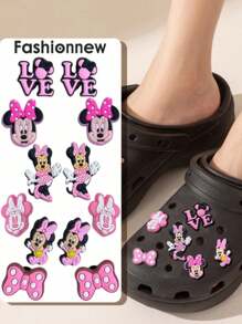 Disney 12pcs Disney Cute Mickey Mousehole Shoe Charms, Shoe Buckles, DIY Decorative Accessories, Cartoon Hole Shoe Decorative Flower Holes Soft Rubber Charms Shoe Accessories, Stitch, Shoe Flowers