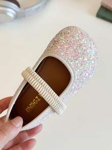 Girl's Shiny Flat Shoes, Round Toe Soft Bottom Princess Flats, Suitable For Travel, Outdoor Stroll And Casual Home Wear, Summer