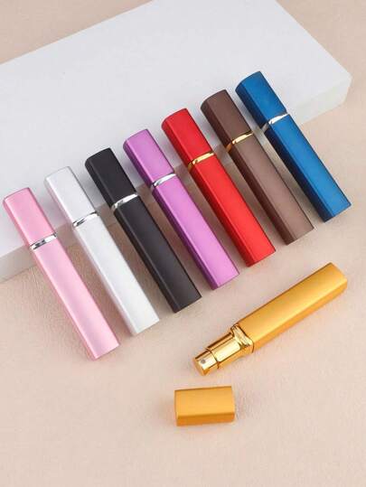 1/4/8 عبوة سعة 12مل قابلة للملء ذات شكل مربع محمولة ، أنبوب عطر ، أداة تغليف ، خطوط عمودية ، زجاجة رذاذ ألومنيوم مرطب، زجاجة عبوة الضروريات اليومية للسفر