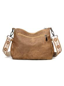 Women's Soft Material Crossbody Bag, Middle-Aged Shoulder Bag, New Spring/Autumn Design - Brown - View 8