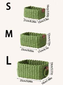 1pc Woven Basket, 3pcs (S+M+L) Woven Storage Basket Set, Paper Rope Basket With Handle, Small Woven Basket For Organization, Cute Decorative Gift Basket, Storage Container, Cabinet Drawer, Bedroom, Living Room, Dorm, Desktop, Farmhouse Decor Basket, Boho Reusable Storage Basket For Stationery, Closet, Toys, Cosmetics, Desktop Organization Basket, Ideal Gift Basket