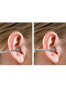 6-Piece Stainless Steel Ear Cleaning Kit - Ergonomic Earwax Remover With 360° Spiral Design, Travel-Ready Leatherette Case & Family-Safe Tools, Non-Invasive Daily Care For Men & Women (Office & Travel - 彩色 - 查看 7