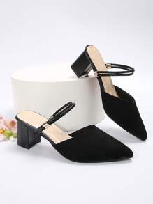 Tacones altos de punta elegantes para mujer, bombas de tacón con cordones cruzados y punta abierta, zapatos de fiesta de moda, adecuados para uso casual y de noche