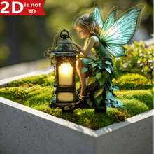 2Pcs 3D Green Fairy Acrylic Garden Lawn Stake Outdoor Patio Decor - Multicolor - View 4