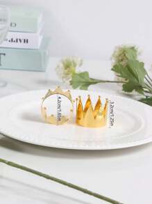 4-8 Pcs/Set Dotty Crown Design Napkin Rings, Suitable For Wedding Reception, Christmas, Restaurant, Family Gathering, Daily Use