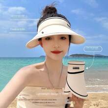 1/3/5 Summer Girls Outdoor White Sunscreen Hat, Sun Hat, Large Brim, Multi-Directional Shielding Of Ultraviolet Rays, Foldable, Not Afraid Of The Sun, Care For Every Inch Of Skin, Suitable For Summer Outdoor Travel, Parties, Etc.