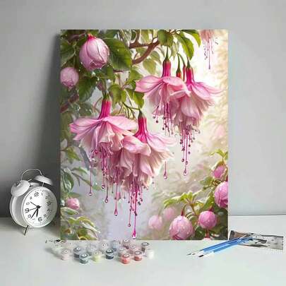 1 Set Pink Rose Art DIY Painting By Numbers Kit, Adult Craft, Unframed Artistic Oil Painting Kit, For Bedroom Decor And Art Wall Decoration. Simple And Interesting Painting Method, No Painting Foundation Required, Fulfill Your Artist Dream, Immerse Yourself In The Colorful World, Each Stroke Is Self-Expression, Adding Romance To Life, Best Gift For Family And Friends, Holiday Gift, 40*50CM