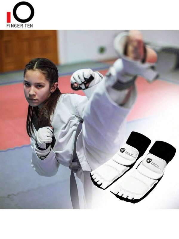 FINGER TEN Fußschutz für Taekwondo-Sparring, Karate-Boxen, Kampfkunst-Fußschutz für Kung-Fu-Sandsack, Kickboxen, MMA-Training