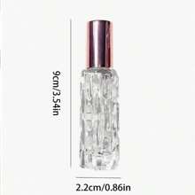 1 pieza Botella portátil de 10ml para descarga de perfume, Botella de aceite esencial de melón amargo de 10ml con tapa de aluminio, Botella de vidrio recargable para perfume, tónico, esencia, con Body rayado grueso, antideslizante y resistente, para perfume, tónico, aceite esencial, reutilizable, conveniente para transportar
