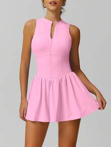 NcmRyu 1套女士高尔夫裙装短裤 - 粉色 - 查看 11