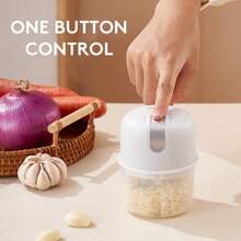 EASYSPEED Electric Garlic Chopper 1 Cup, 10.25Oz Mini USB Charging Wireless Food Processor With 304 Stainless Steel Blades, Portable Kitchen Meat Grinder For Onion, Garlic, Ginger, Chili, Almonds, Nut - 白色 - 查看 6