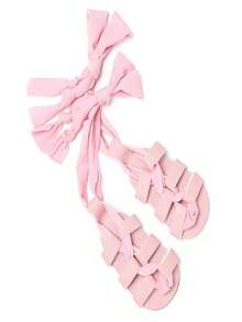 时尚夏季0-1岁女婴鞋，橡胶防滑鞋底，幼儿学步鞋 - 粉色 - 查看 3