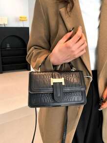 Women's 2024 Autumn Winter Handbag, Fashion Shoulder Bag With Plain, Popular Small Square Crossbody Bag
