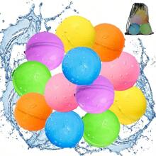 6 Unidades de globos de agua reutilizables, bombas de salpicadura de agua de auto-sellado rápido con bolsa de malla, bolas de agua magnéticas recargables, juguetes de agua multicolor, juguetes de piscina, juegos de guerra de agua, juguete de baño, juegos de piscina y patio trasero duraderos, accesorios para la playa y el agua, diversión para fiestas de vacaciones de verano, decoraciones para el hogar, adecuado para jóvenes y adultos, familia, amigos, parque acuático, actividades al aire libre