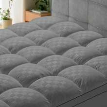 JustLet Cooling Mattress Topper, Extra Thick , Plush Quilted Pad With 8-21 Inch Deep Pockets, Overfilled With Breathable Polyester, Mattress Protector- Machine Washable