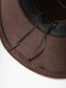 2 pièces Chapeau de cow-boy, chapeau de plage, chapeau Panama, chapeau de soleil, chapeau de cow-girl en feutre doux, fedora unisexe avec décoration de tête de bétail brodée, style bohème pour l'extérieur