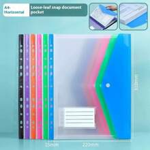 6pcs A4 Size High Capacity Document Folders With 11 Holes Ring Binders, Modern PP Material, Expandable Button, Label Pocket, Suitable For Students, Teachers, Office Workers, Housewives, School, Home, Office, Business Trips, Travel, Attendance Management, File Organization, Document Storage, Loose-Leaf Sorting, Portable Design, Expandable Capacity,Back To School,School Supplies