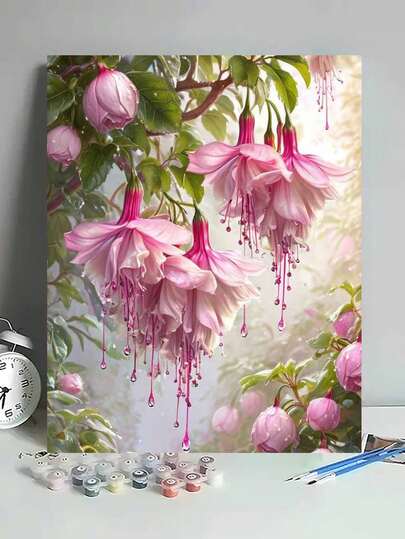 1 Set Pink Rose Art DIY Painting By Numbers Kit, Adult Craft, Unframed Artistic Oil Painting Kit, For Bedroom Decor And Art Wall Decoration. Simple And Interesting Painting Method, No Painting Foundation Required, Fulfill Your Artist Dream, Immerse Yourself In The Colorful World, Each Stroke Is Self-Expression, Adding Romance To Life, Best Gift For Family And Friends, Holiday Gift, 40*50CM