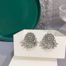 1 paire de boucles d'oreilles clochettes à imprimé floral à la mode, idéales pour un usage quotidien, des cadeaux ou des fêtes