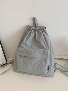 轻便抽绳背包，多功能运动/旅行简约背包，户外健身休闲抽绳包，返校必备，学生书包，学院风背包，大学书包