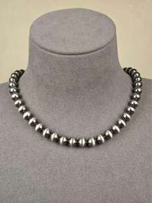 1 Stück glitzernde Perlen Halskette, retro Silber zur Zurschaustellung klassischer Schönheit