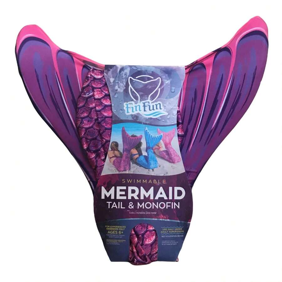 Fantasy Mermaid Tail For Girls And Boys, Monofin For Swimming Included