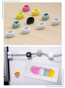 10pcs/5pcs New Fashionable Cartoon Mixed Color Cable Winders, Suitable For Earphones, Power Cords, Data Cables Home And Office Desk Organizer, Necessary Travel Organizer For Women