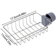 Over Sink Kitchen Organizer – Stainless Steel No Drill Faucet Shelf For Sponges, Soap & Dishwashing Supplies