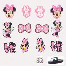 Disney 12pcs Disney Cute Mickey Mousehole Shoe Charms, Shoe Buckles, DIY Decorative Accessories, Cartoon Hole Shoe Decorative Flower Holes Soft Rubber Charms Shoe Accessories, Stitch, Shoe Flowers