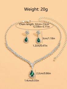 Ensemble de bijoux avec pendentif goutte d'eau cristal scintillant, accessoires de mariage de mariée de luxe, convient pour les soirées formelles